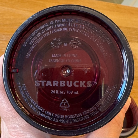 ⭐️ Starbucks 2020 Berry Plum Grid Disco Holiday 24oz Venti Tumbler - Picture 7 of 7